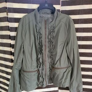 Army Green Ruffle Jacket